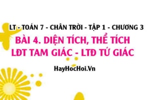 Lý thuyết Toán 7: Diện tích và Thể tích hình lăng trụ đứng (Chân trời sáng tạo)